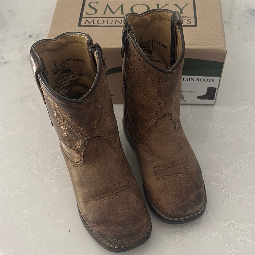 Old West Kids Brown Boots